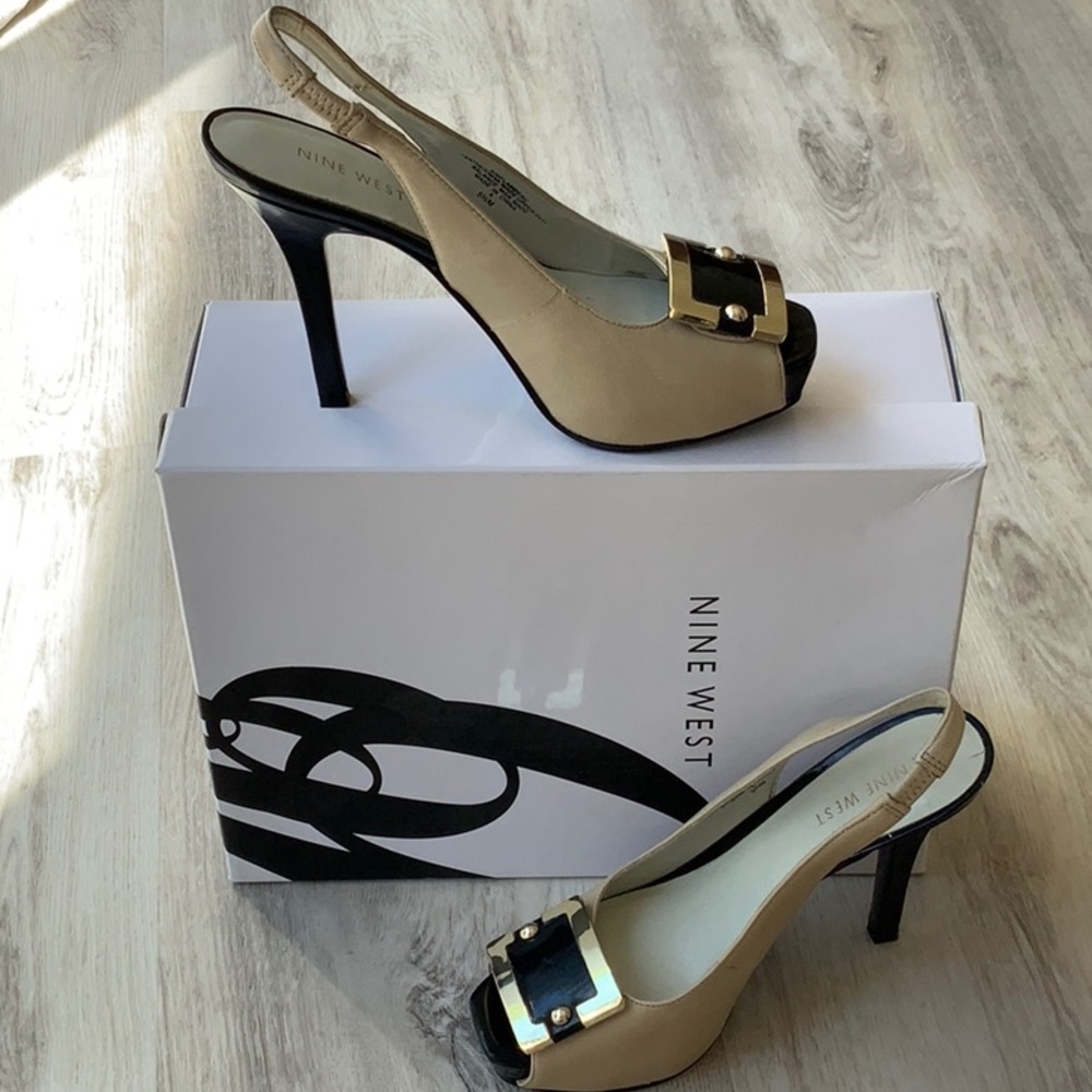 Nine West platform sling back heels 5.5